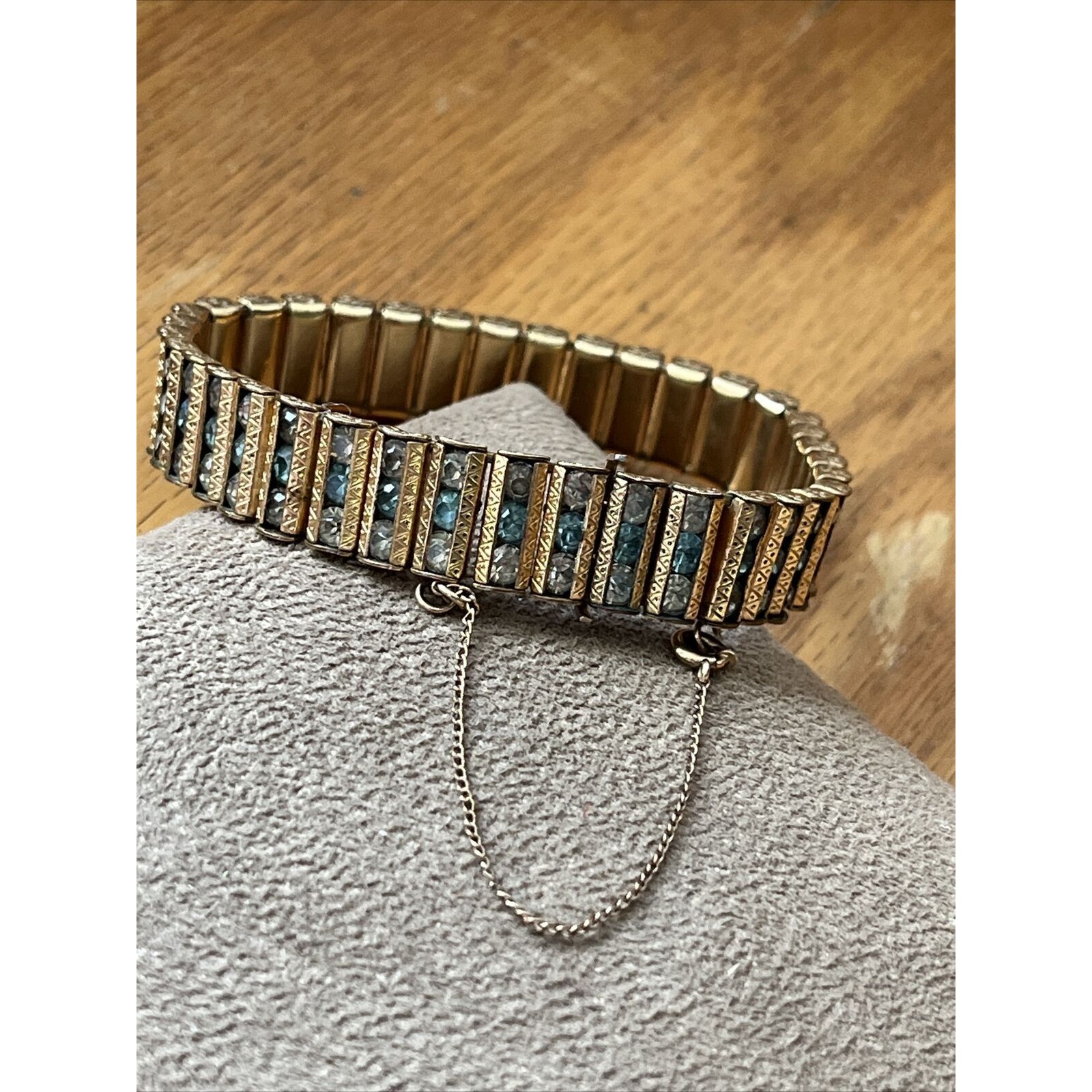 Vintage Art Deco Rare Catamore 12kt Gold Filled Rhinestone Bracelet